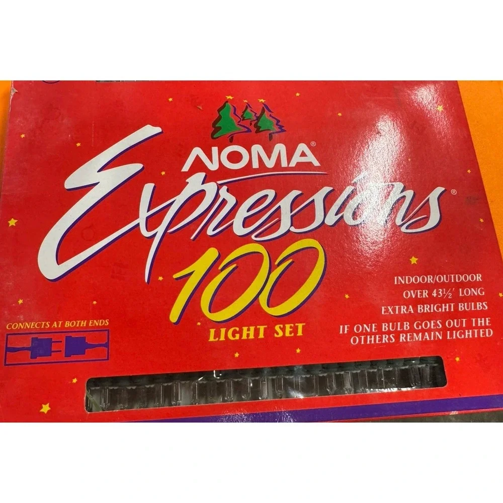 New Vintage Noma 100 Expressions Clear Color Indoor/Outdoor Light Set/ 43.5 Ft